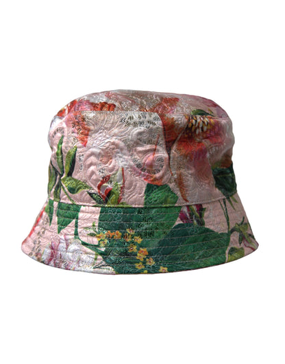 Multicolor Floral Jacquard Bucket Hat Men