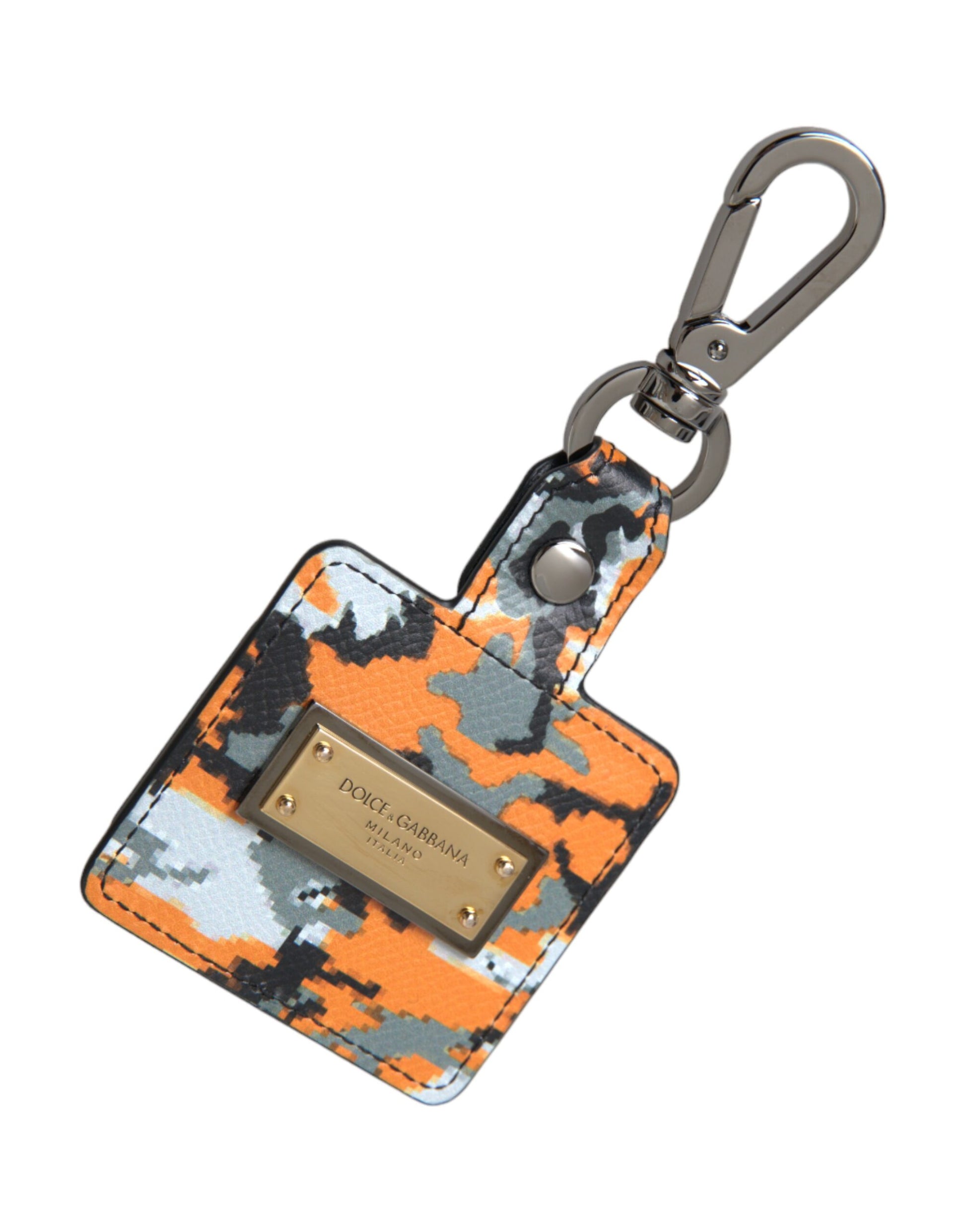 Multicolor Camouflage Print Leren Logo Metalen Airpods Case