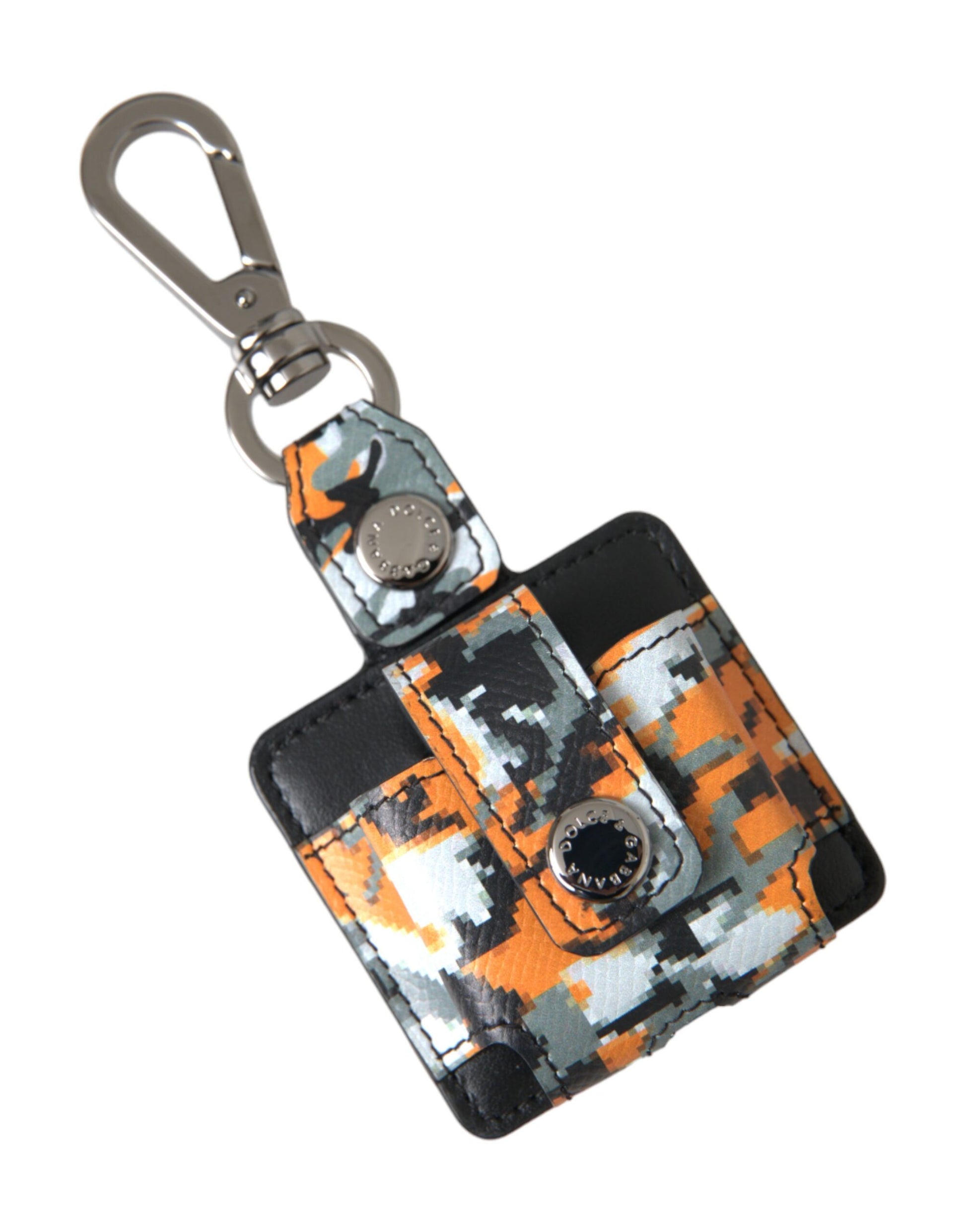 Multicolor Camouflage Print Leren Logo Metalen Airpods Case