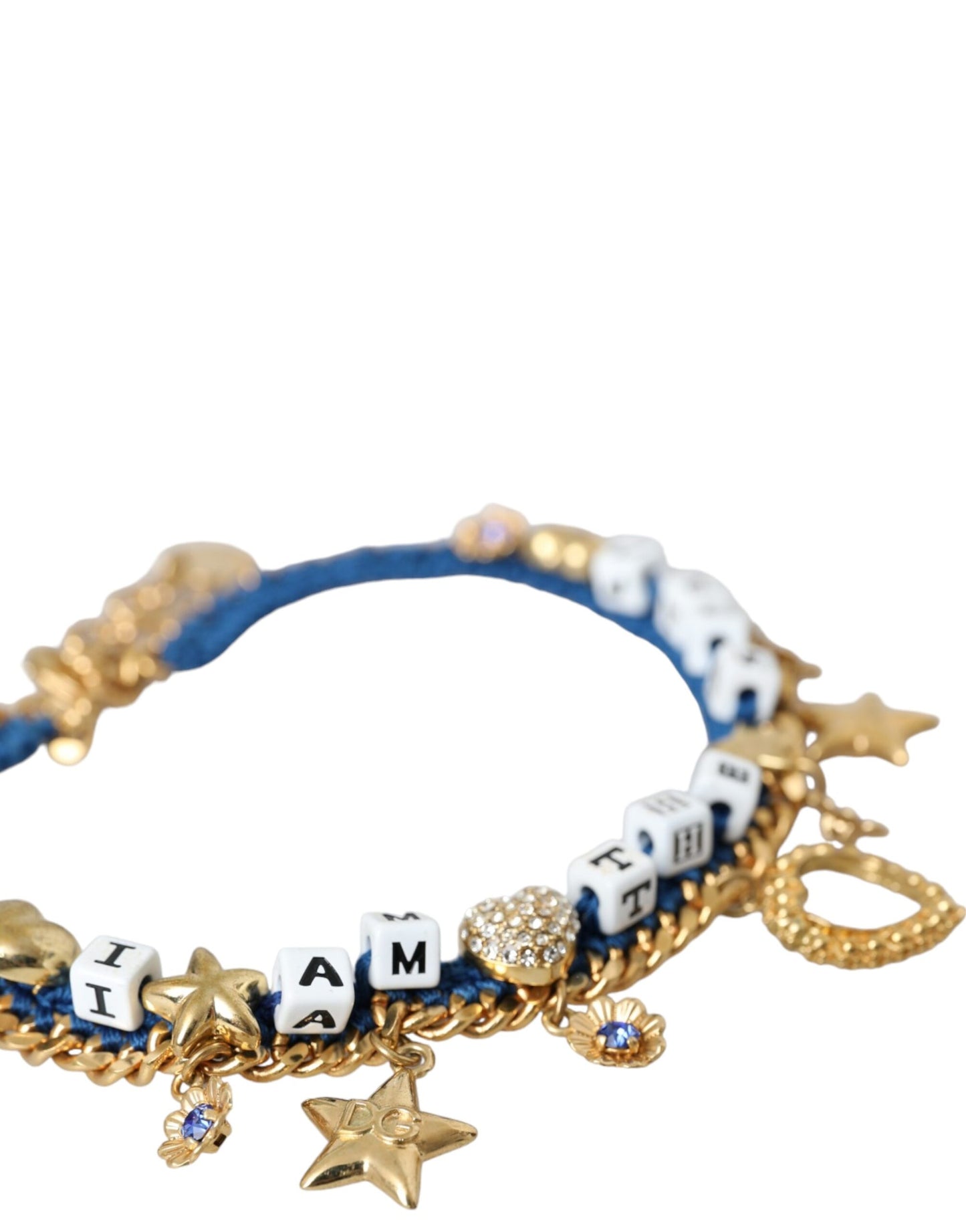 Armband van goudkleurig messing met ketting Iam The Star