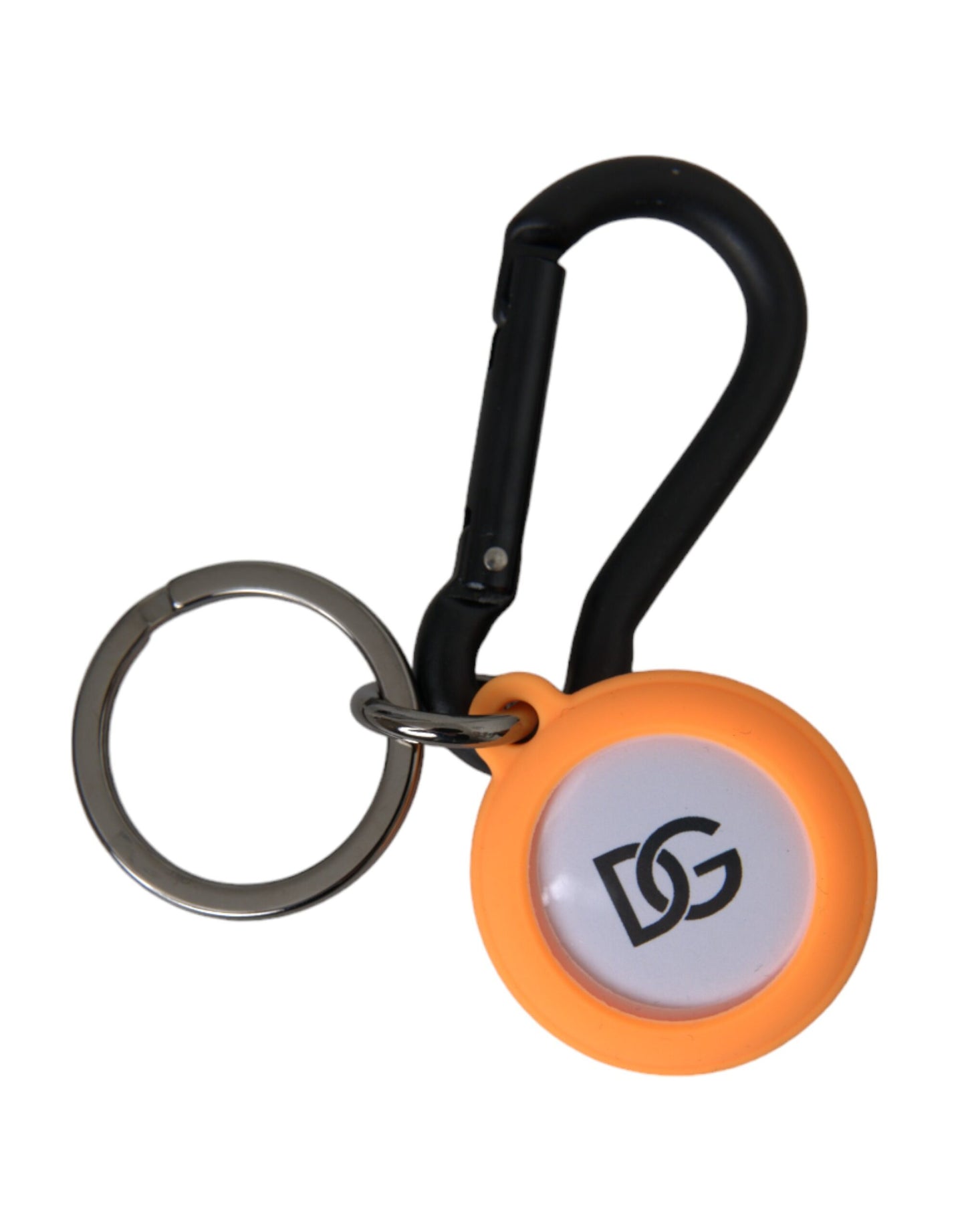 Oranje Rubber DG Logo Ronde Messing Metalen Sleutelhanger Sleutelhanger