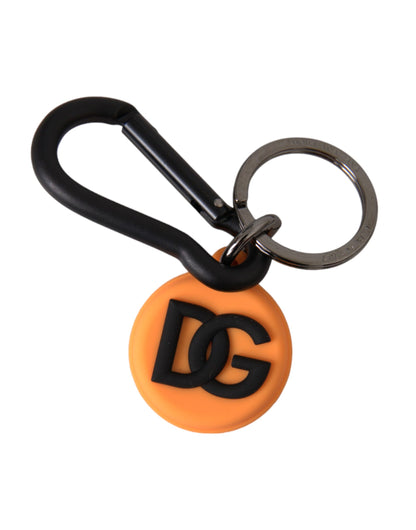 Oranje Rubber DG Logo Ronde Messing Metalen Sleutelhanger Sleutelhanger