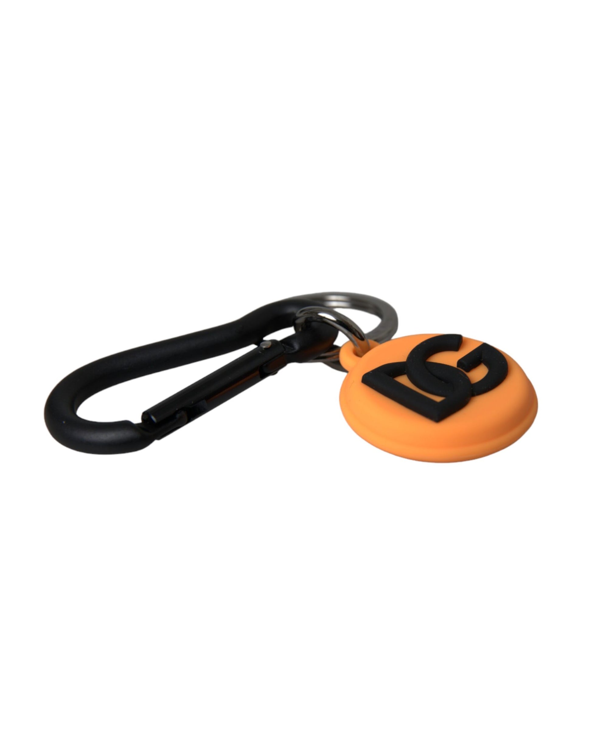 Oranje Rubber DG Logo Ronde Messing Metalen Sleutelhanger Sleutelhanger