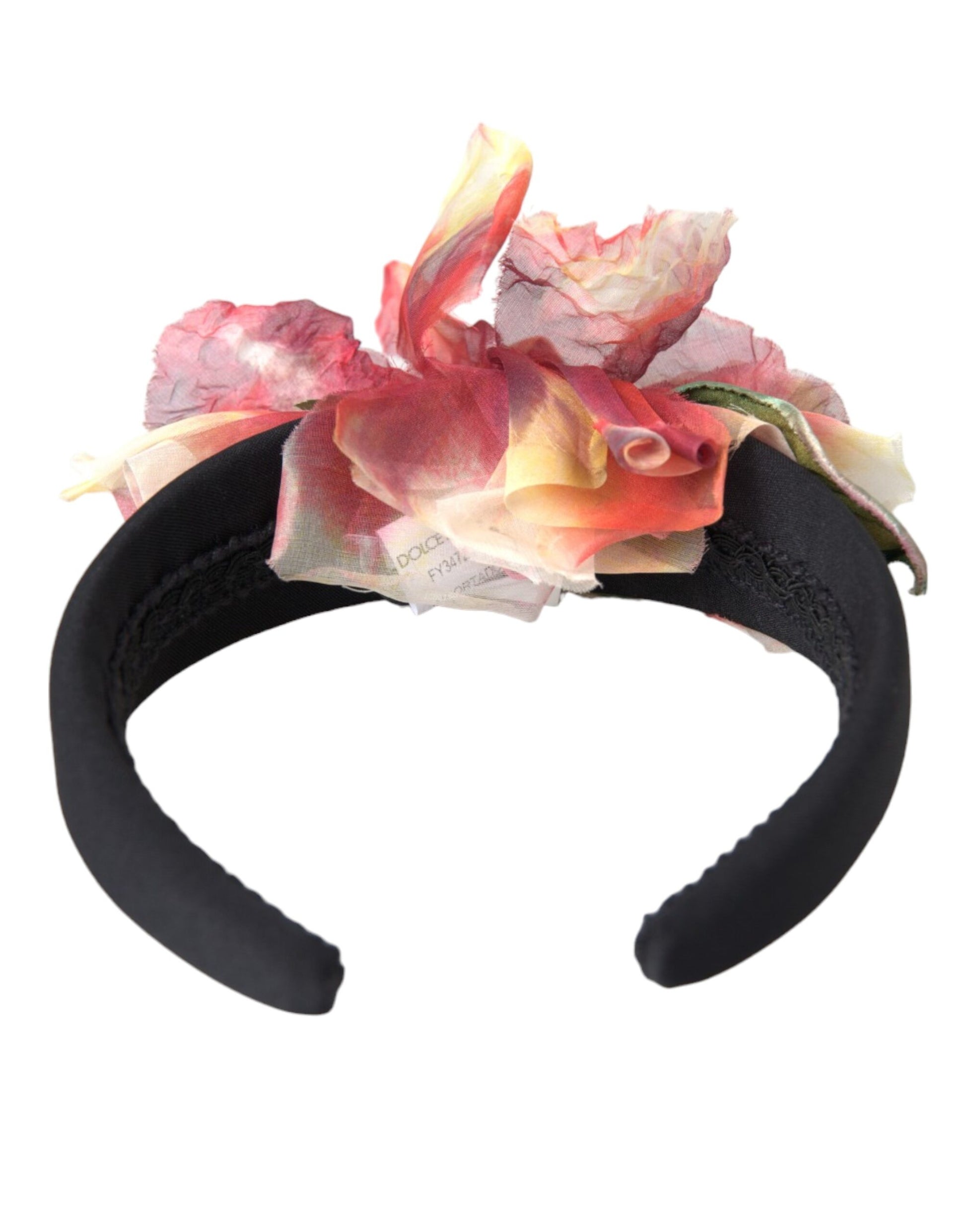 Roze Roze Zijden Bloemen Zwarte Tiara Vrouwen Haarband Diadeem