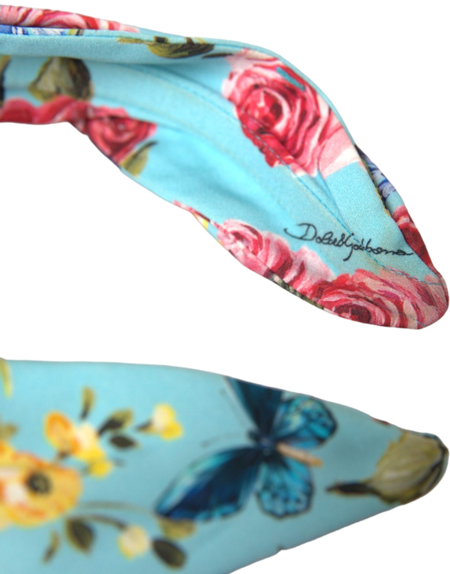 Turquoise bloemenapplicatie zijden dames hoofdband diadeem