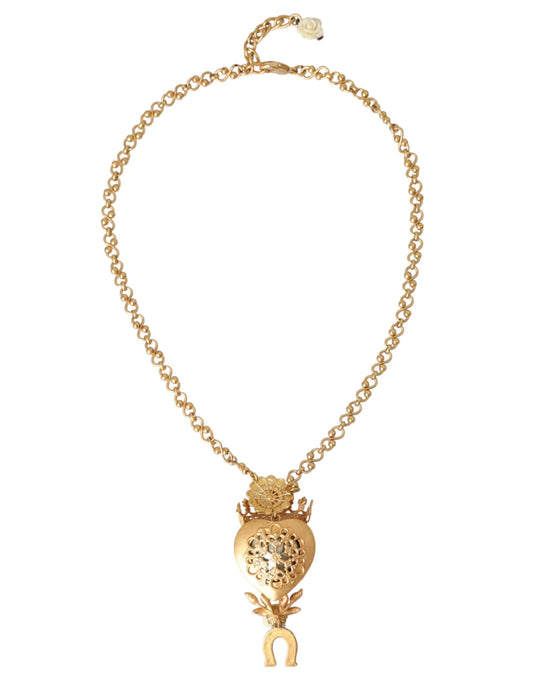 Gouden messing ketting Heilige Hart Kristal Charm Ketting