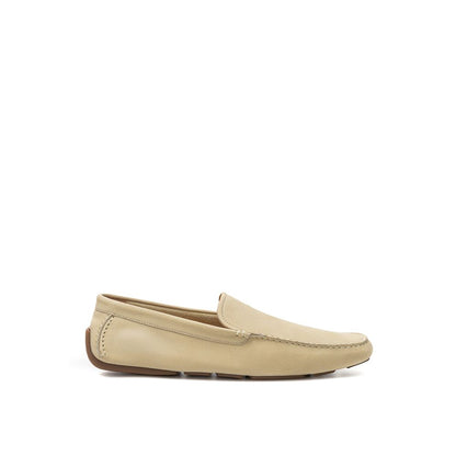 Beige leren loafer