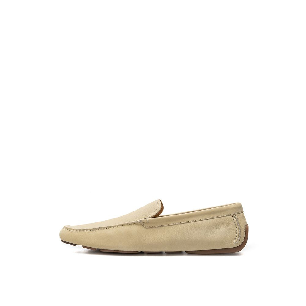 Beige leren loafer