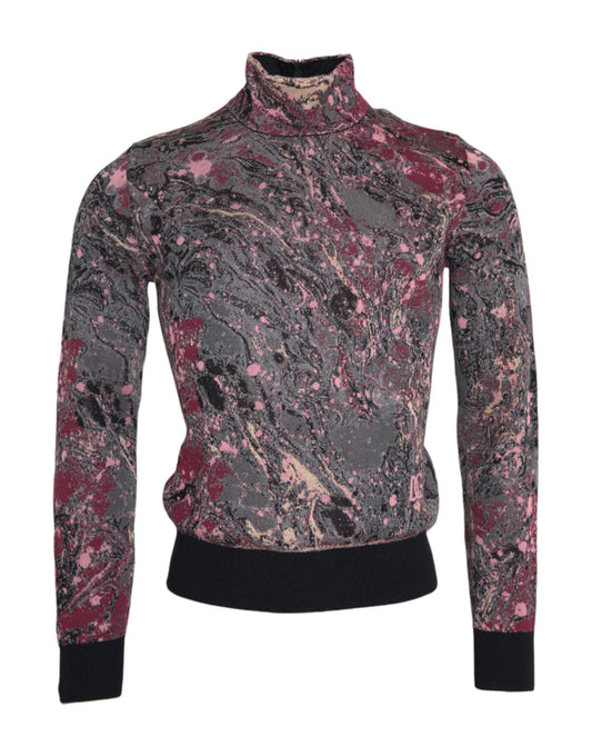 Multicolor Grafische Turtle Neck Herentrui