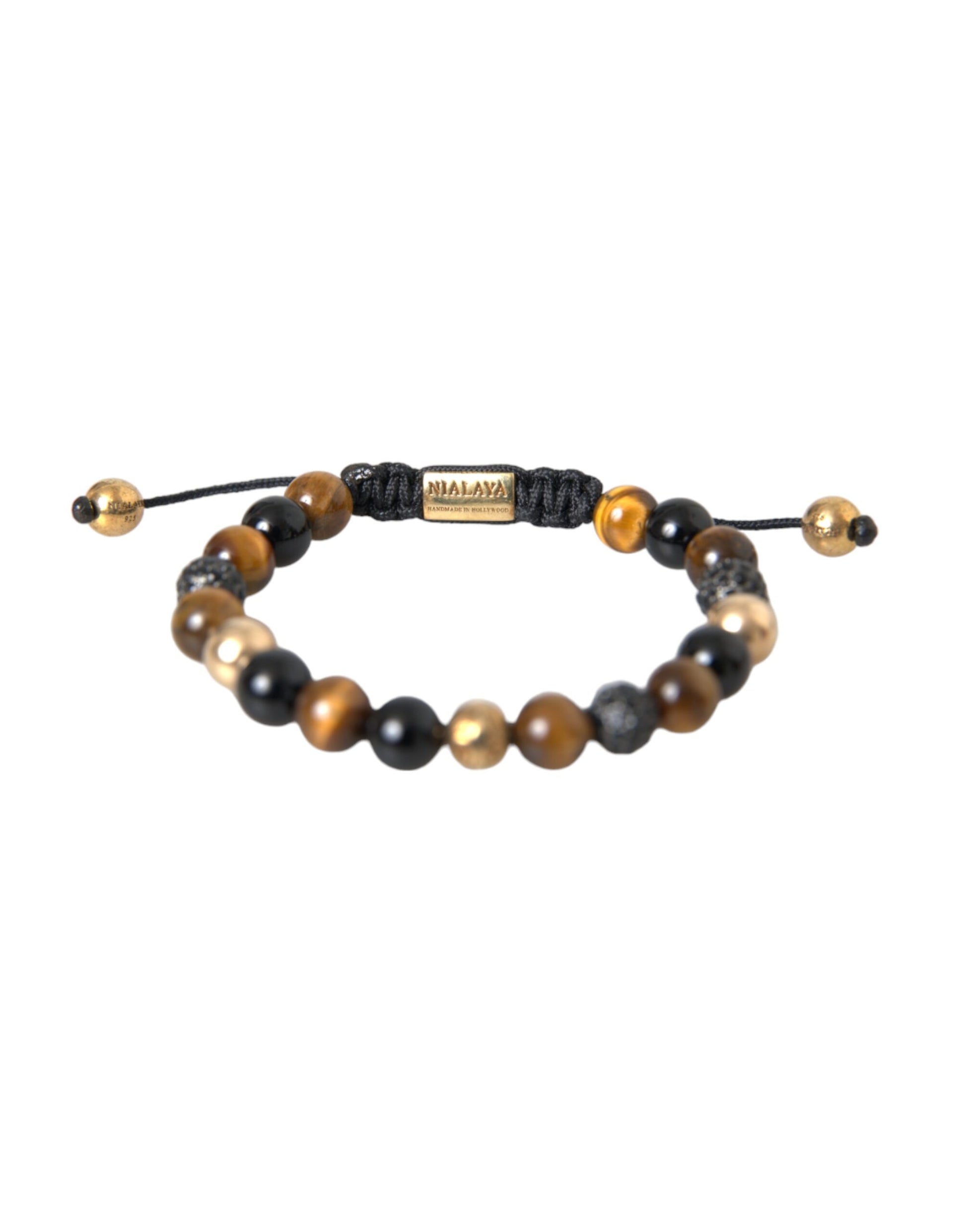 CZ Ball Tiger Eye Stone Koperen Kralen Heren Armband