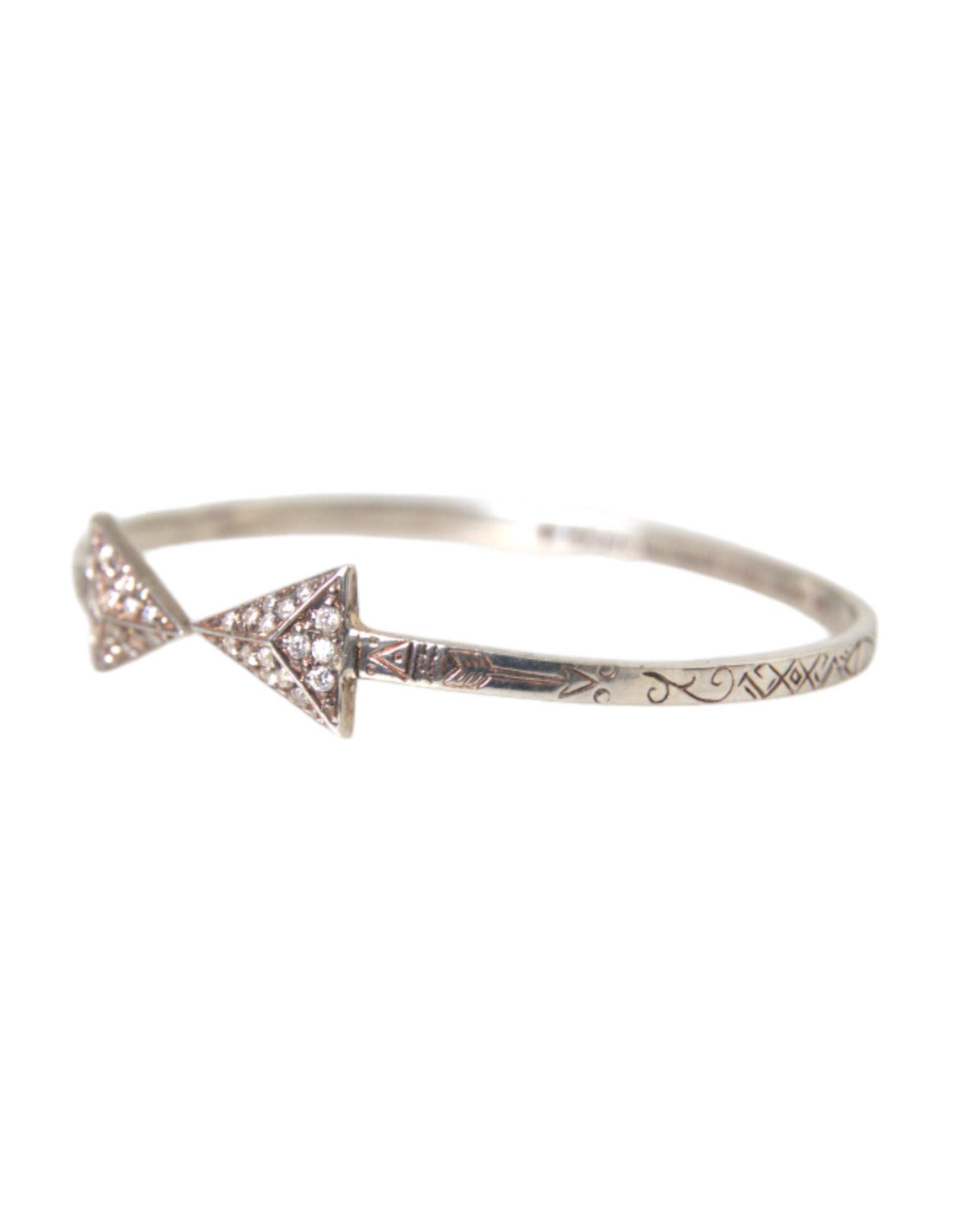 Arrow Crystal 925 Zilveren Bangle Armband Dames