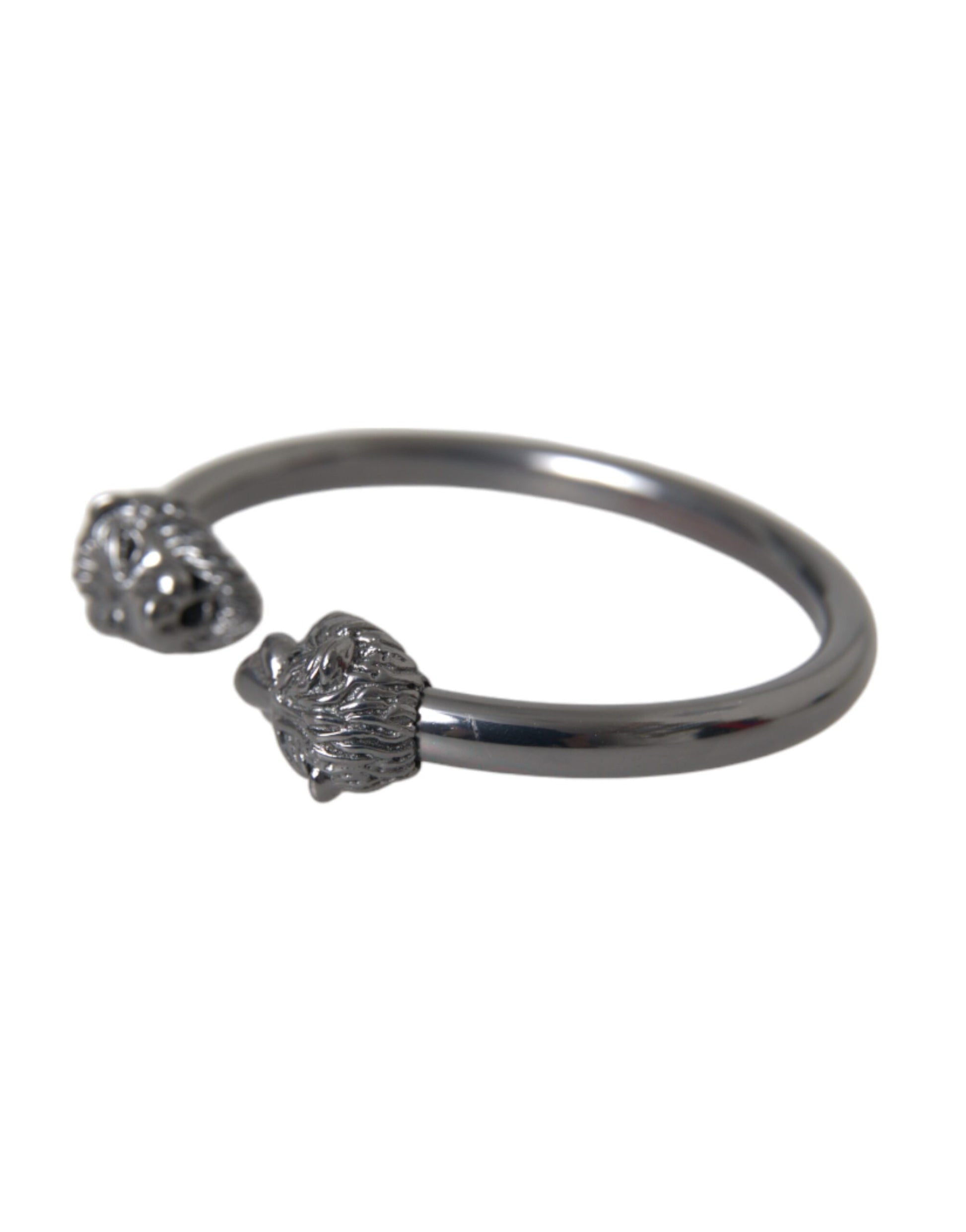 Zwarte Rhodium Leeuw Bangle Armband Dames