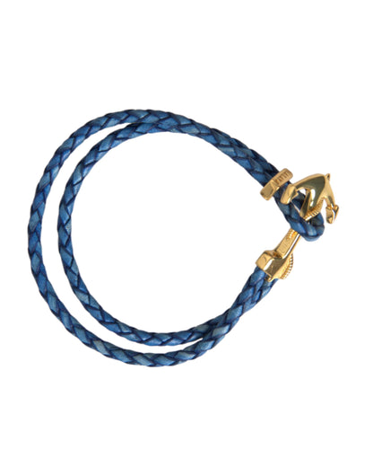 Blauwgouden anker 925 zilveren bedelarmband voor heren