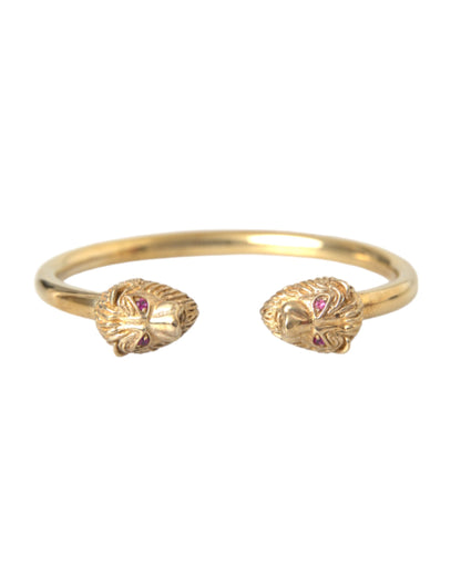 Gouden CZ Leeuw Bangle Armband Vrouwen