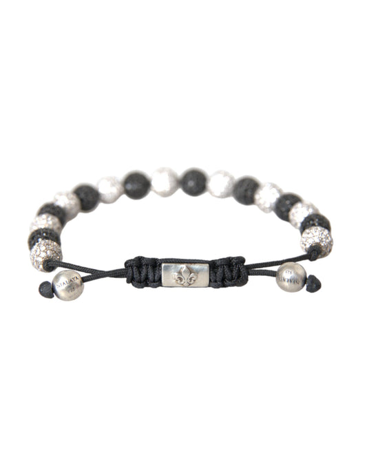 CZ Crystal Ball Zwart Wit Kralen Armband