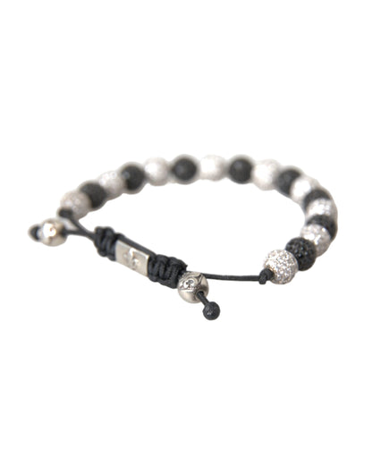 CZ Crystal Ball Zwart Wit Kralen Armband