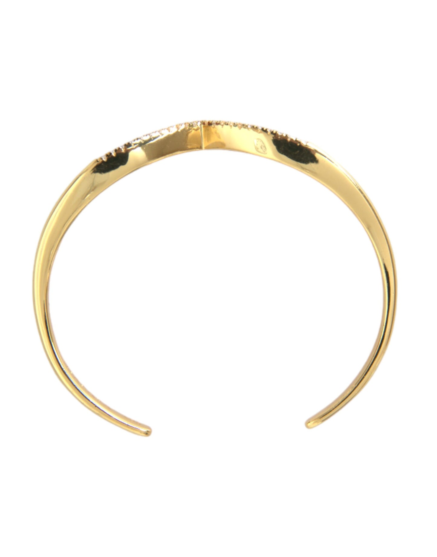 Gebogen vleugel manchet Skyfall goud CZ 925 armband