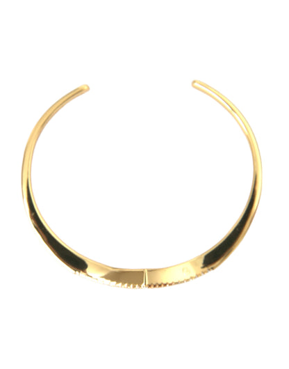 Gebogen vleugel manchet Skyfall goud CZ 925 armband