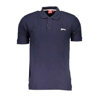 Blauw katoenen poloshirt