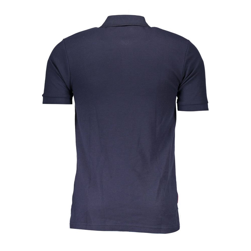 Blauw katoenen poloshirt