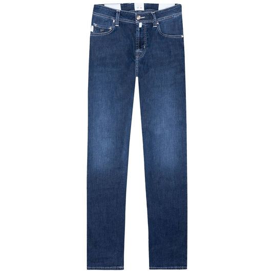 Blauwe katoenen jeans en broek