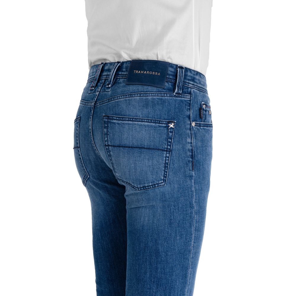 Blauwe katoenen jeans en broek