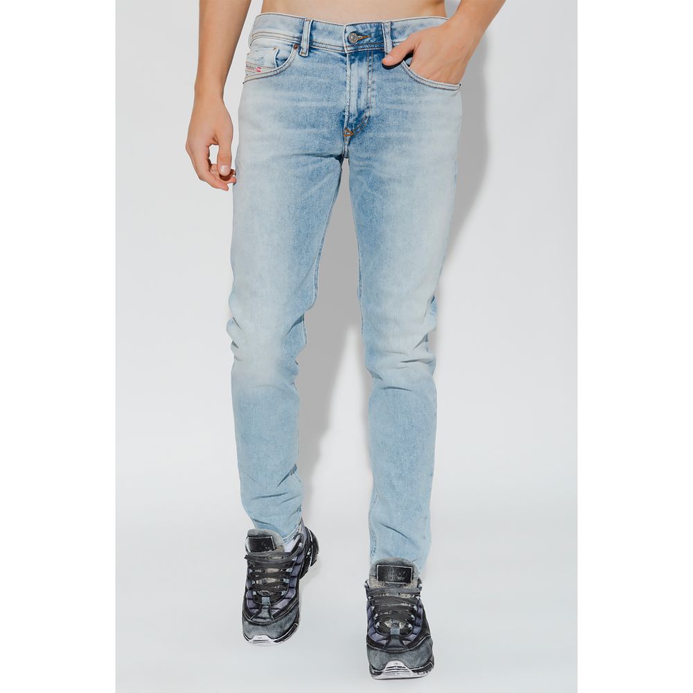 Lichtblauwe katoenen jeans en broek