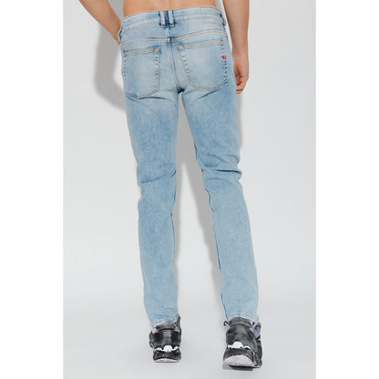 Lichtblauwe katoenen jeans en broek