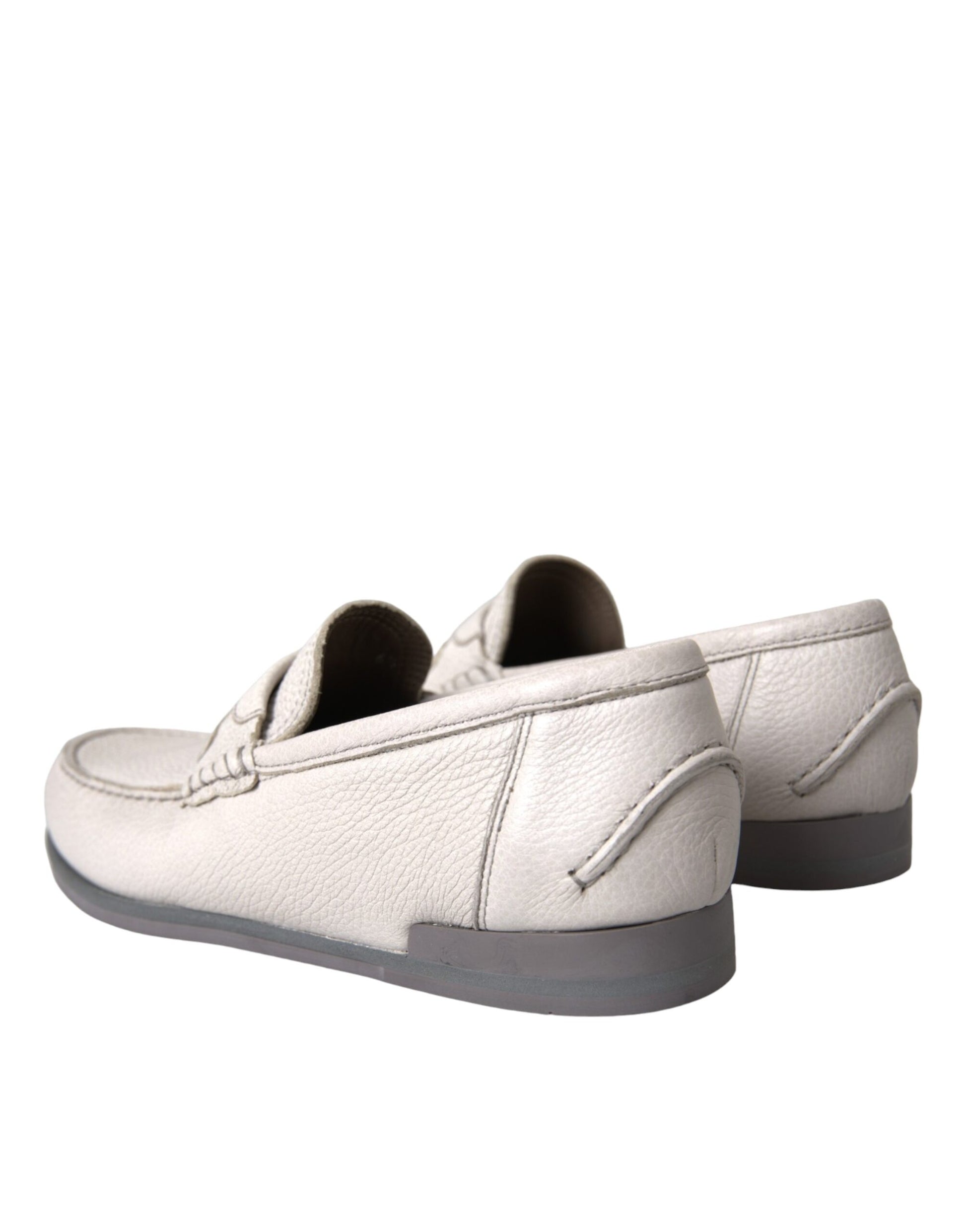 Witte grijze leren slip mocassin schoenen loafer