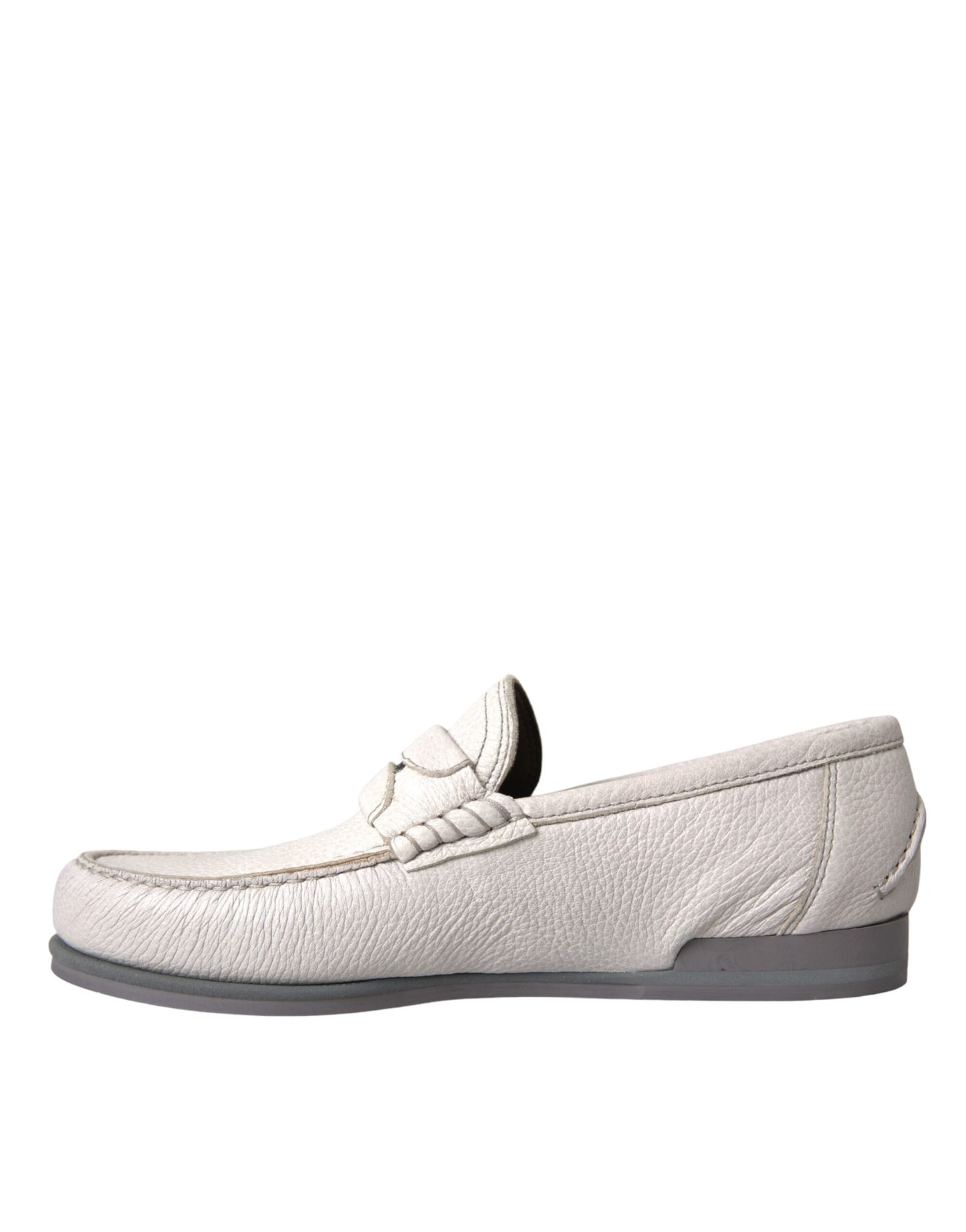 Witte grijze leren slip mocassin schoenen loafer