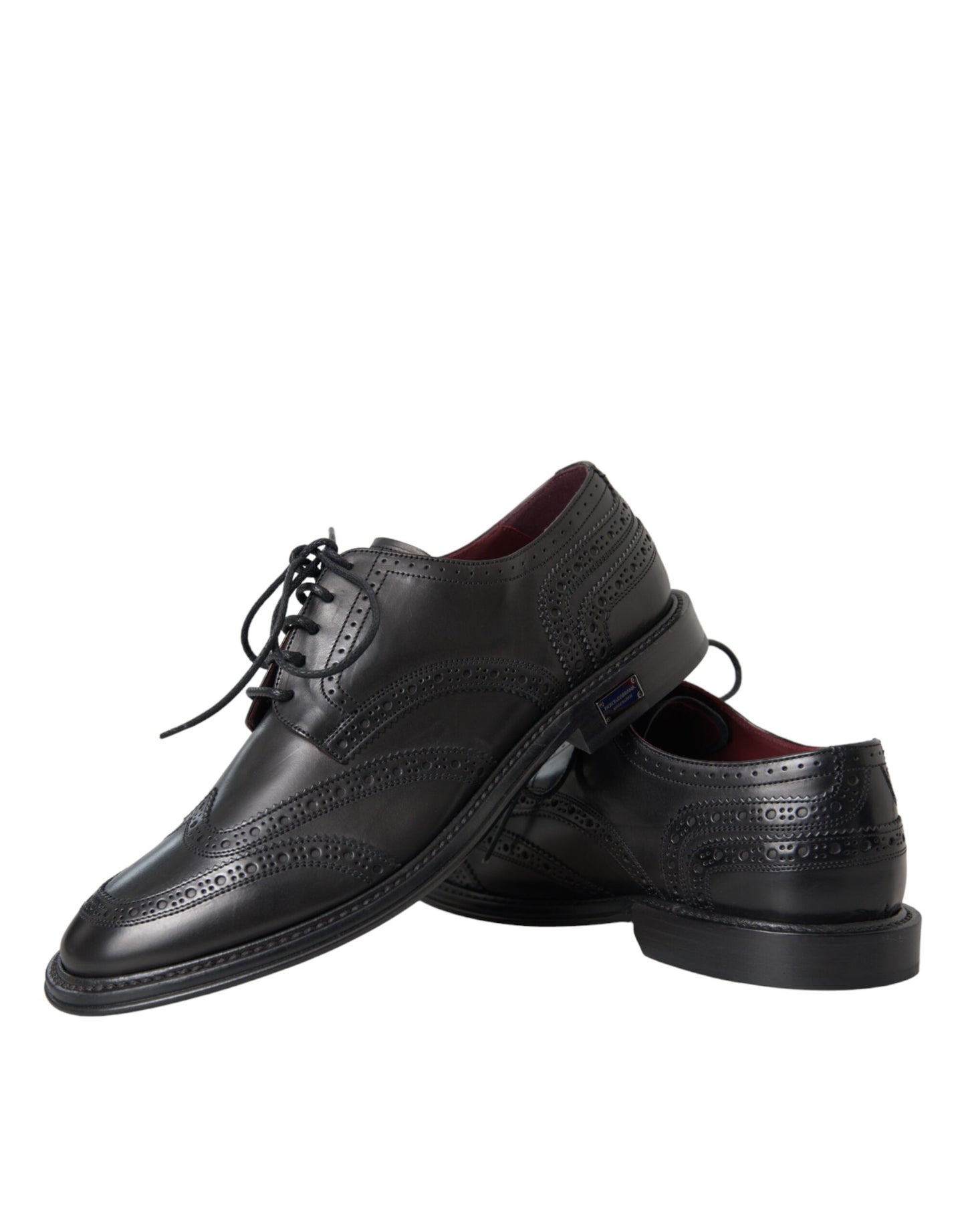 Zwarte leren Oxford Wingtip formele herenschoenen