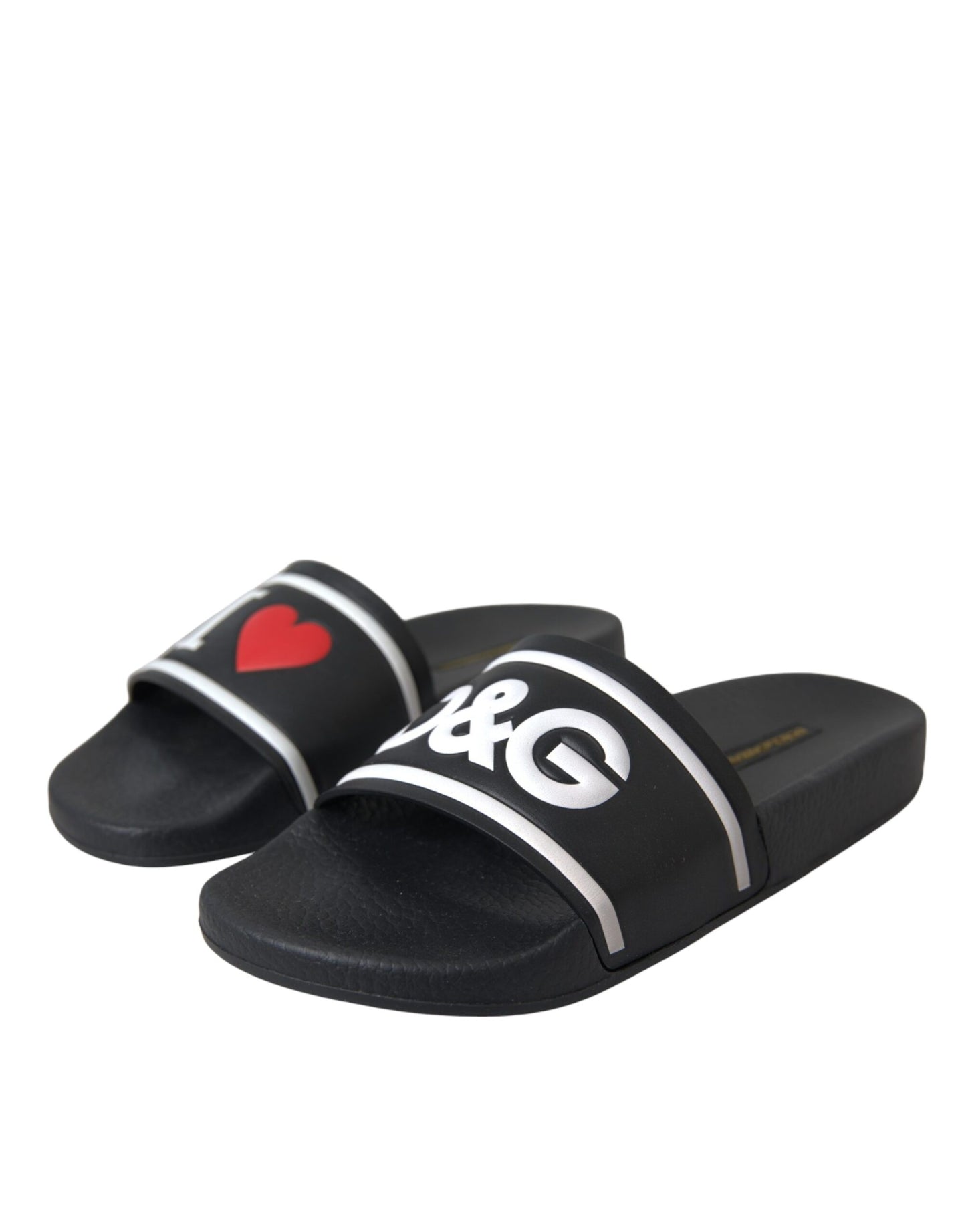 Zwarte leren I Love D&amp;G sandalen slippers schoenen