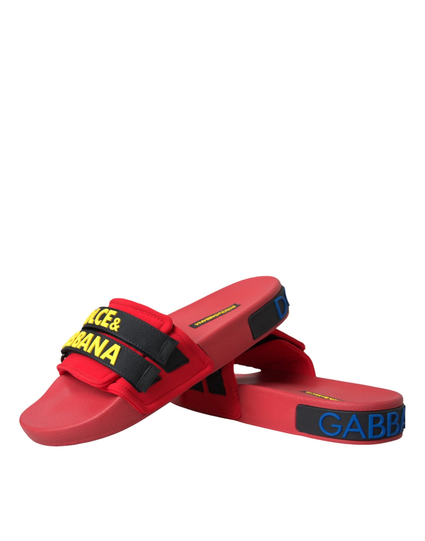 Rood Zwart Logo Strandkleding Flats Sandalen Schoenen