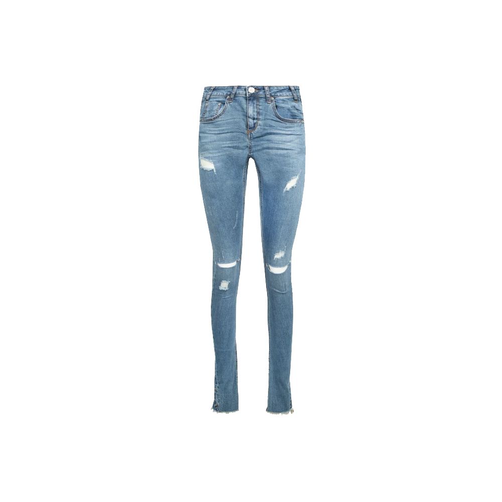 Blauwe katoenen jeans en broek