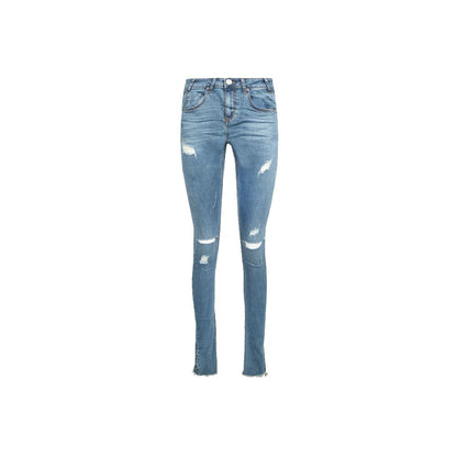 Blauwe katoenen jeans en broek