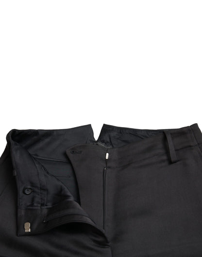 Zwarte hoge taille capri cropped broek