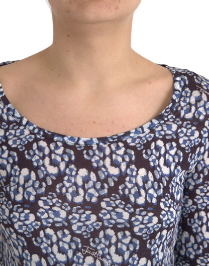 Blauwe bloemenkant lange mouwen top ondergoed blouse