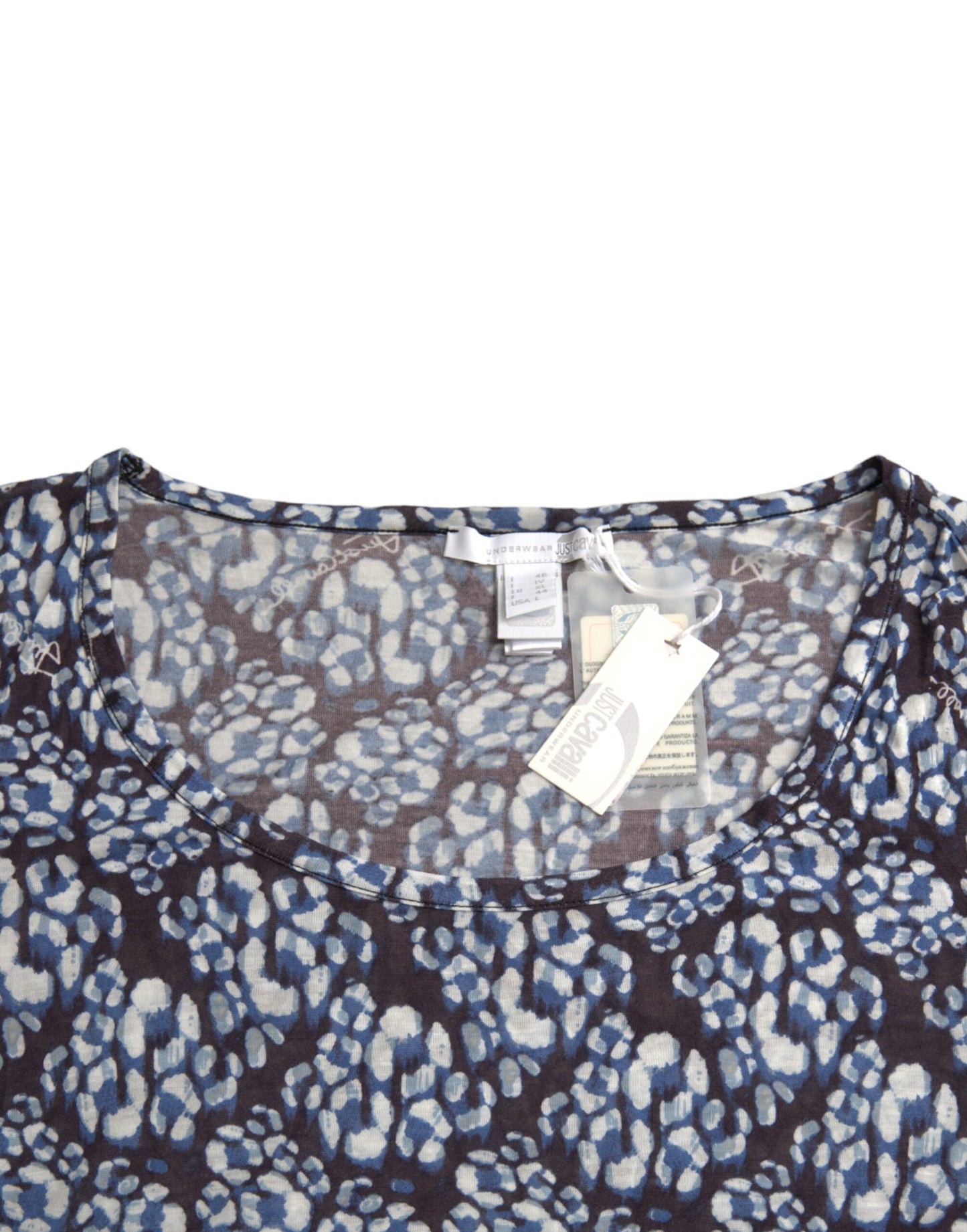 Blauwe bloemenkant lange mouwen top ondergoed blouse