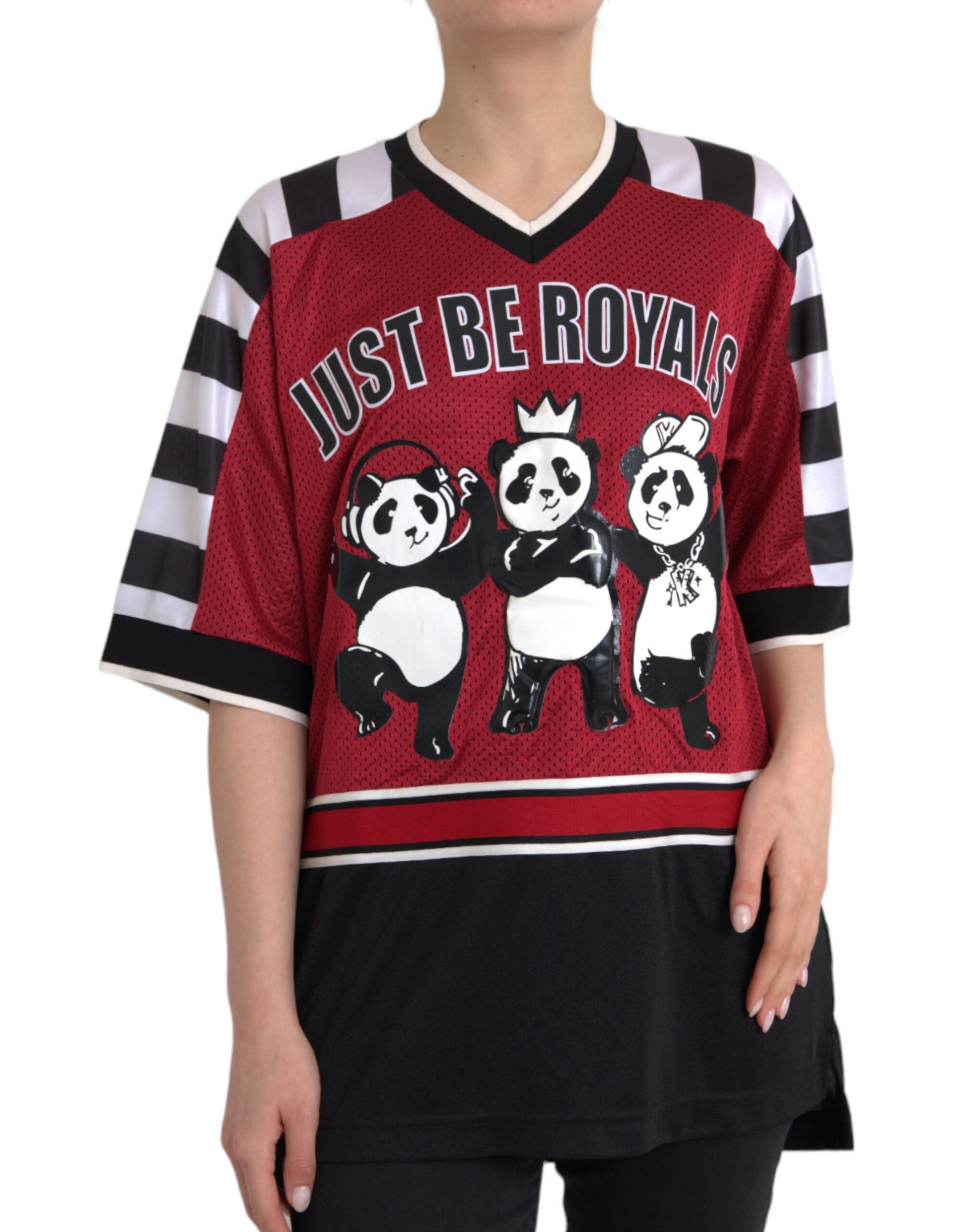 Meerkleurige Royals Panda Oversized T-shirt