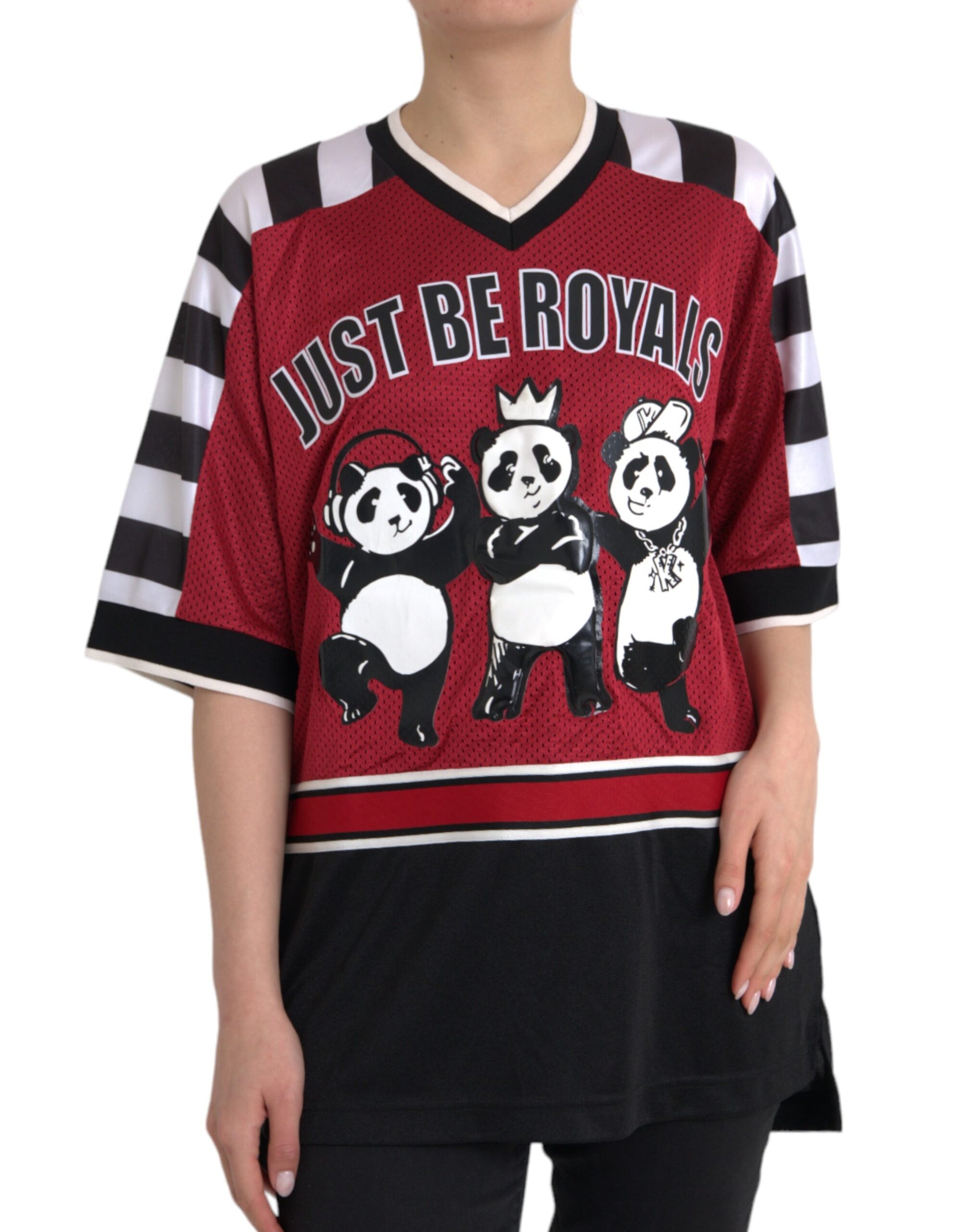 Meerkleurige Royals Panda Oversized T-shirt