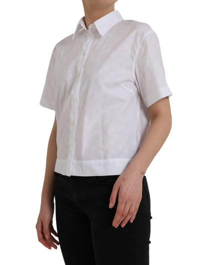 White Collared Short Sleeve Polo Shirt Top