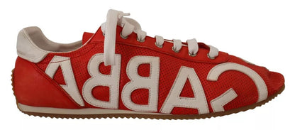 Rood Wit Leren Heren Logo Casual Sneakers Schoenen