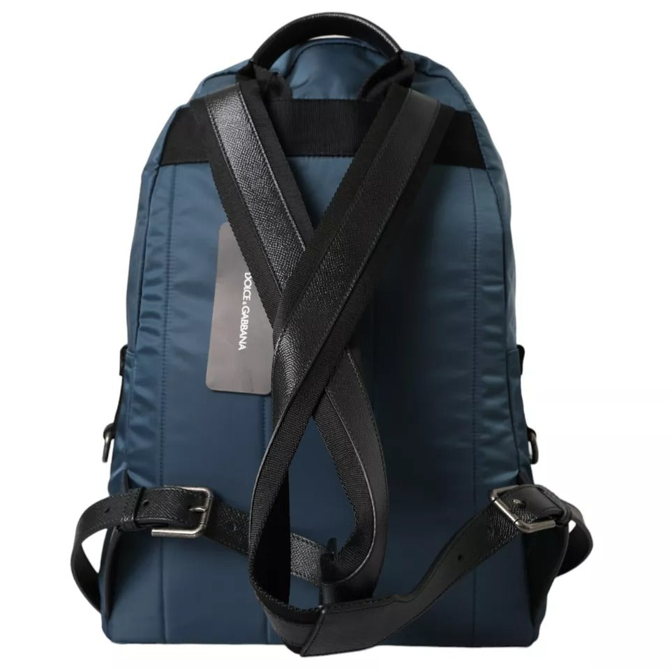 Blue Nylon #DGFamily Patch Men Backpack Bag