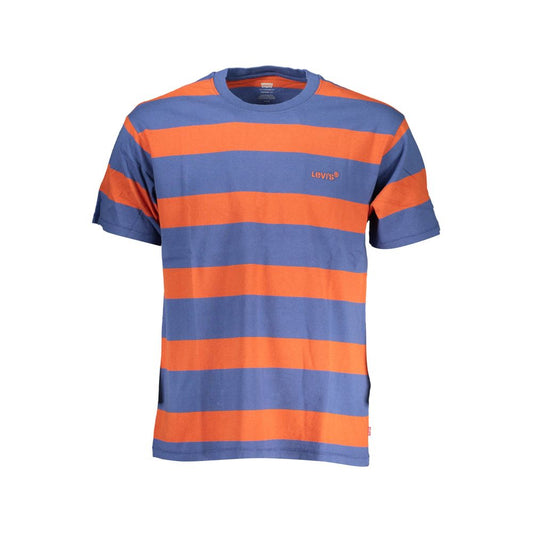 Blauw katoenen heren T-shirt