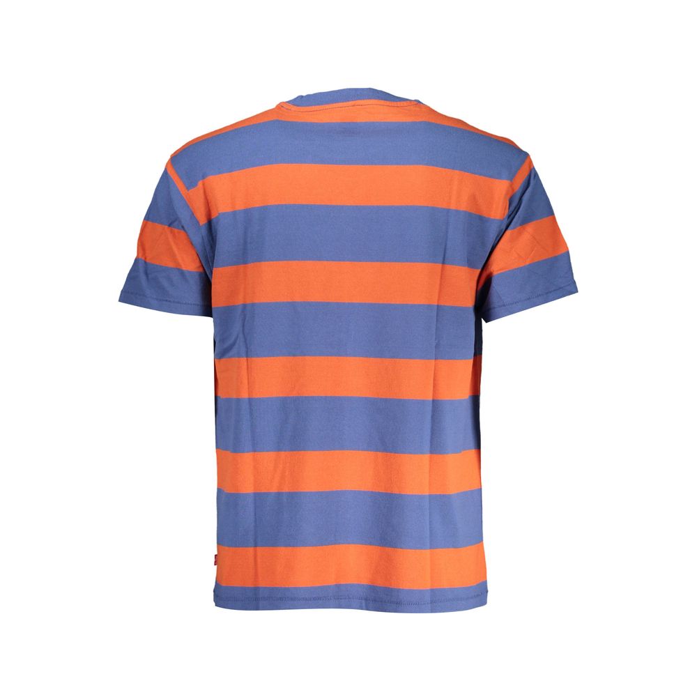 Blauw katoenen heren T-shirt