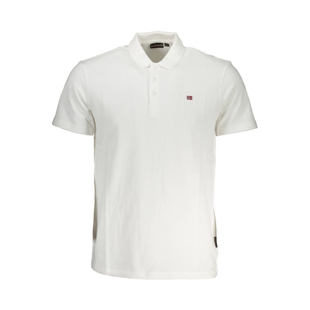 Wit katoenen heren poloshirt