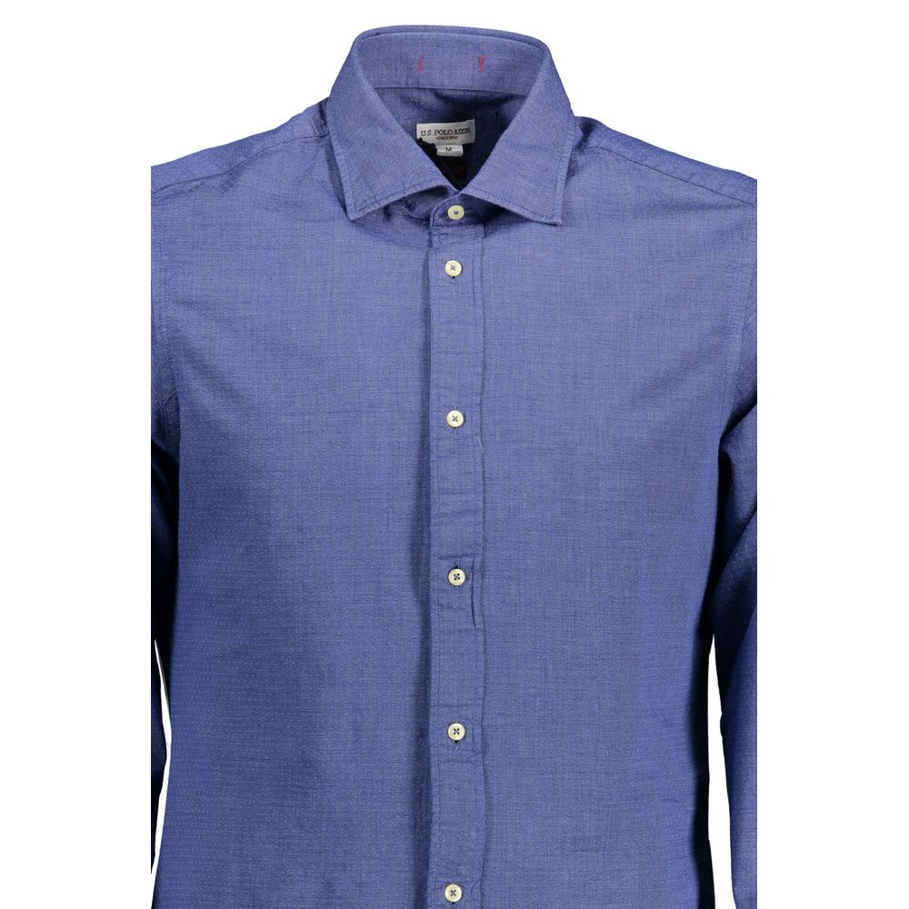 Blue Cotton Men Shirt