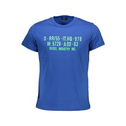 Blauw katoenen heren T-shirt