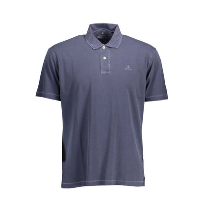 Blauw katoenen heren poloshirt