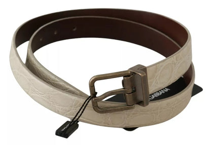 Crème beige gouden gesp taille leren riem